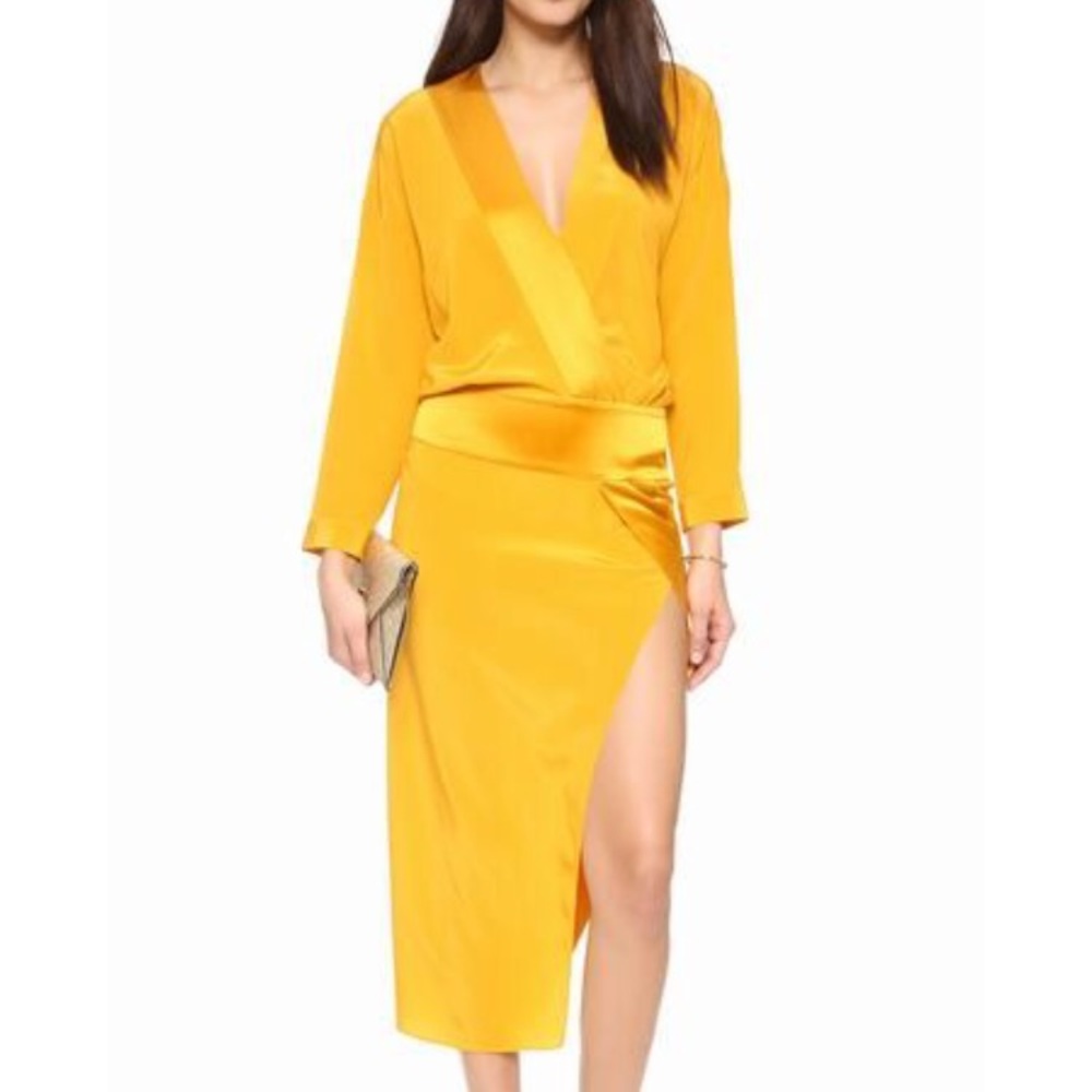 Mason by Michelle Mason Obi Long Sleeve Wrap Dress - Picture 2 of 7